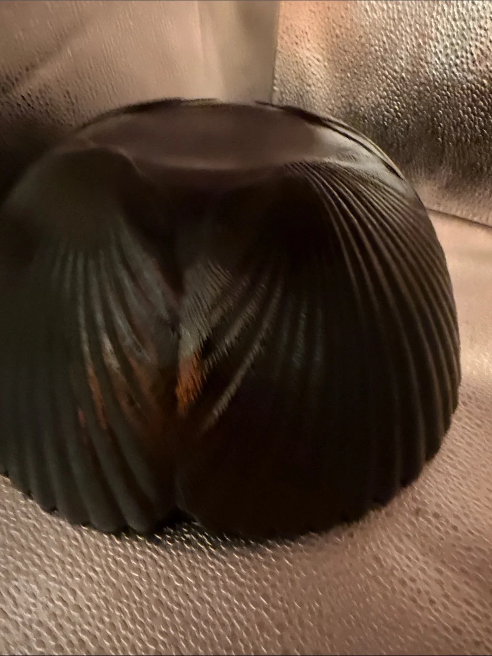 Vintage Arcorcoc Black Glass Seashell Serving Dish Made in France